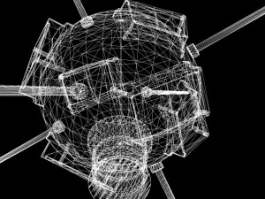 vanguarda e sat&eacute;lite Modelo 3D