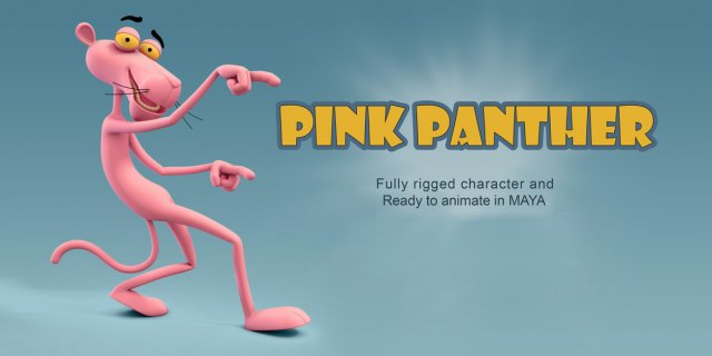 pink panther 3D Модель .c4d .max .obj .3ds .fbx .stl .blend 