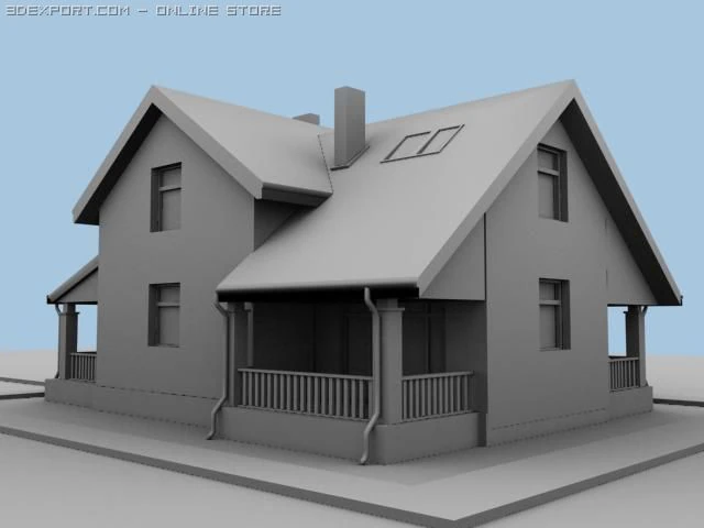 빌라 3 3D 모델 .c4d .max .obj .3ds .fbx .stl .blend 