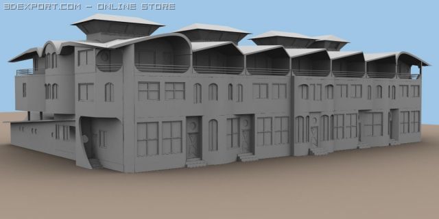 7 sister villa 3D Model .c4d .max .obj .3ds .fbx .stl .blend 