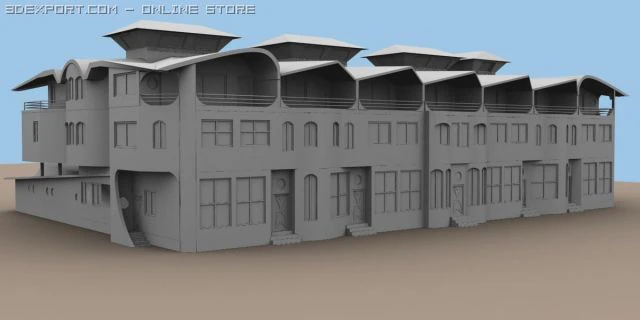 7 sister villa 3D Model .c4d .max .obj .3ds .fbx .stl .blend 