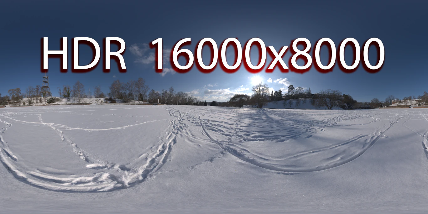 Snowy field HDRI Texture CG Textures .c4d .max .obj .3ds .fbx .stl .blend 