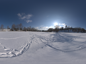 Snowy field HDRI Texture 3D Model