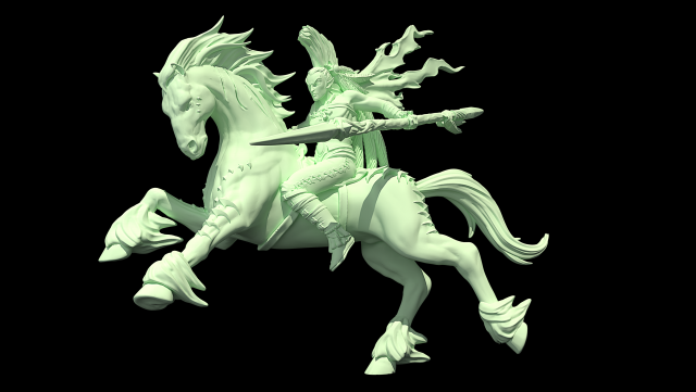 Wild Hunt Rider 3D Model .c4d .max .obj .3ds .fbx .stl .blend 