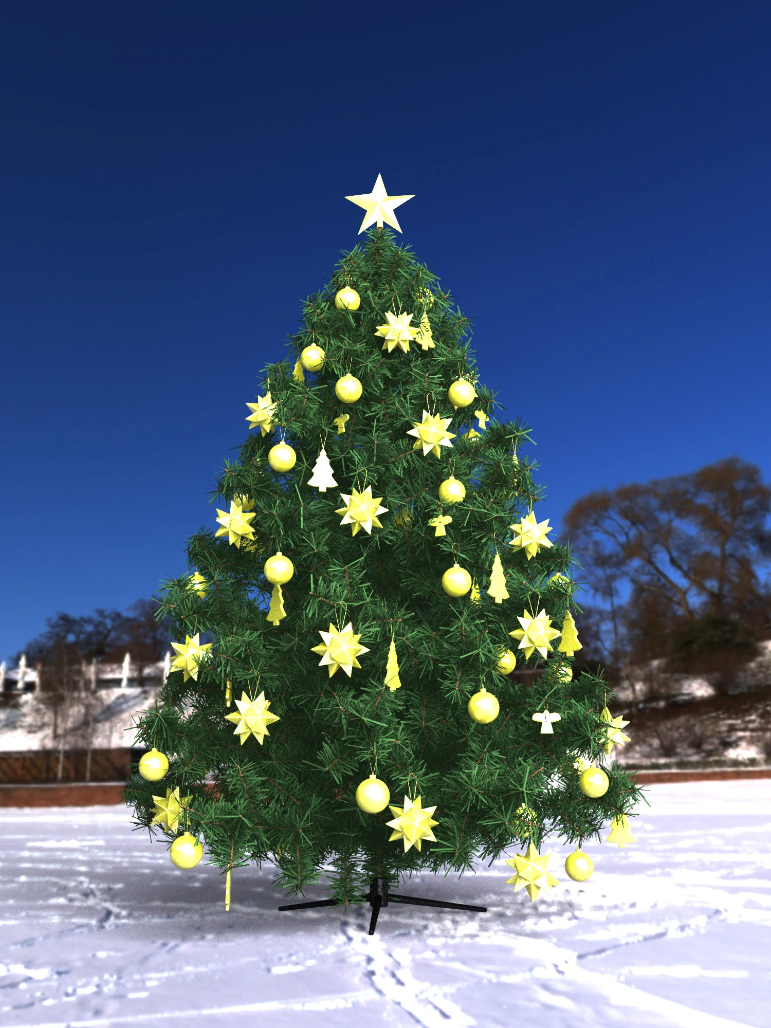 Christmas Tree 3D Model .c4d .max .obj .3ds .fbx .stl .blend 