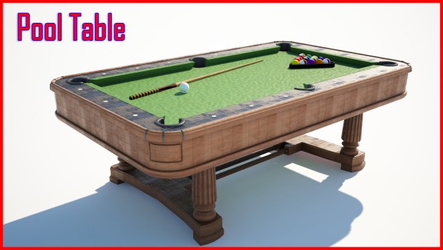 pool table 3D Model .c4d .max .obj .3ds .fbx .stl .blend 