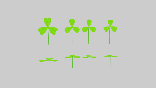 three leaf clover pack Model 3D .c4d .max .obj .3ds .fbx .stl .blend