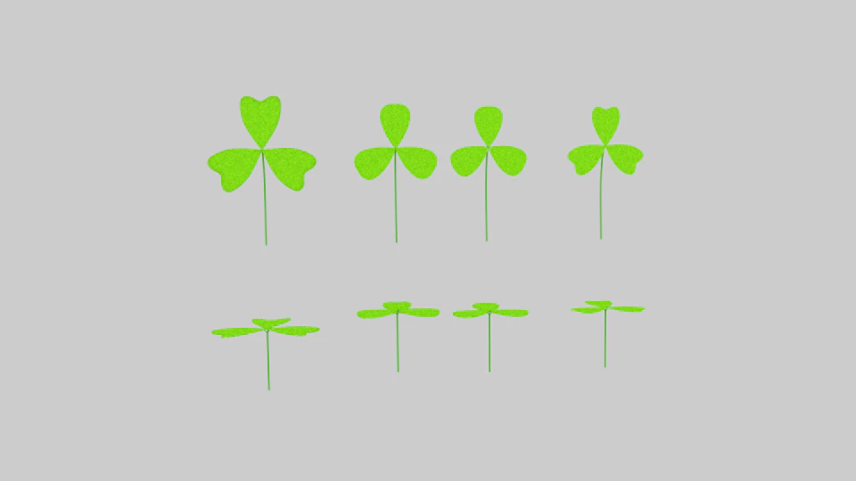 three leaf clover pack 3D Model .c4d .max .obj .3ds .fbx .stl .blend 