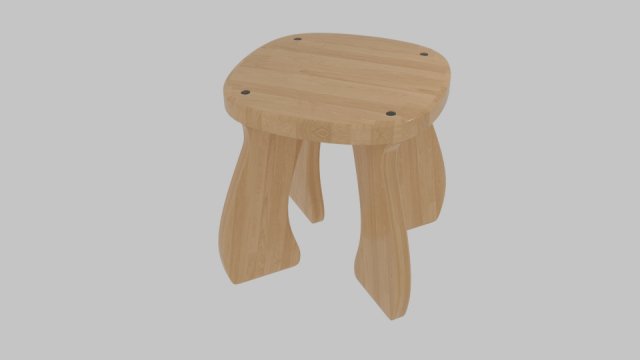 wooden stool 3D Model .c4d .max .obj .3ds .fbx .stl .blend 