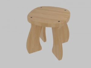 taburete de madera Modelo 3D