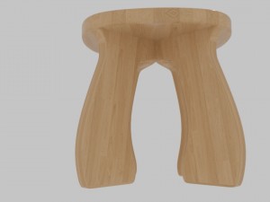 wooden stool 3D Model