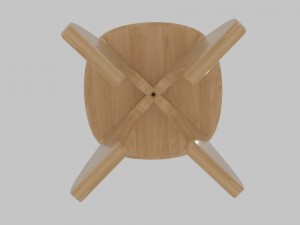 wooden stool 3D Model