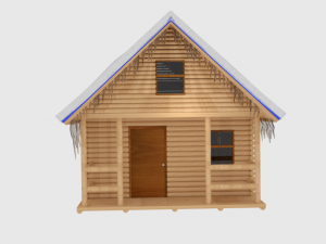 winter log cabin 3Dモデル