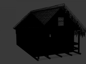 winter log cabin 3Dモデル