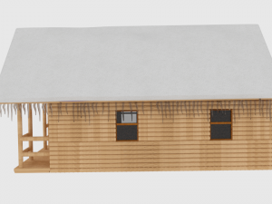 winter log cabin 3Dモデル