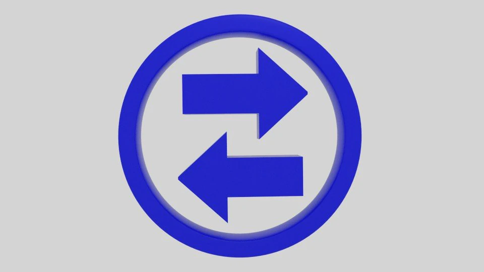 twin arrow symbol 3D Model .c4d .max .obj .3ds .fbx .stl .blend