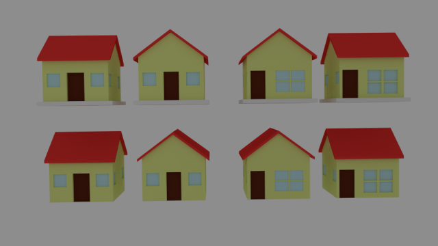 toon house pack 3D Model .c4d .max .obj .3ds .fbx .stl .blend 