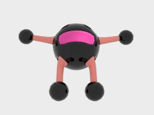 sphere steel character 3D Model