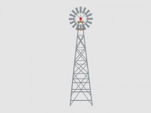 wind pump nevadan dessert Modelo 3D