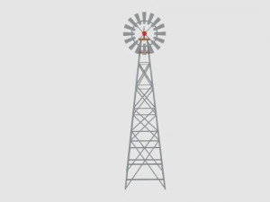 wind pump nevadan dessert 3D Model