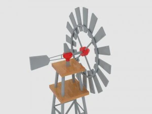 wind pump nevadan dessert 3D Model