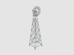 wind pump nevadan dessert 3D Model