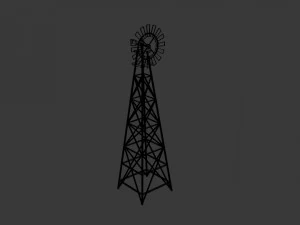 wind pump nevadan dessert 3D Model