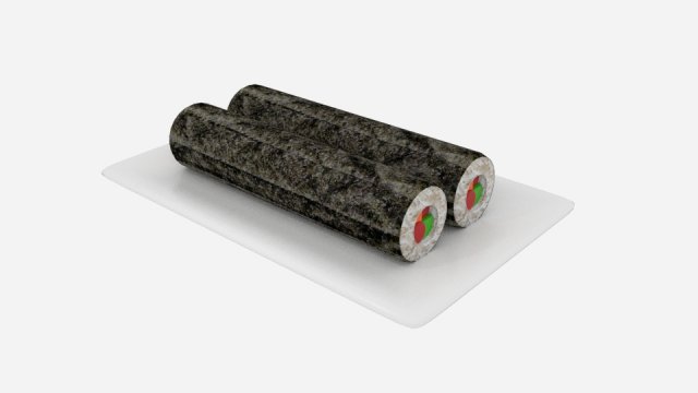 sushi roll long 3D Model .c4d .max .obj .3ds .fbx .stl .blend 