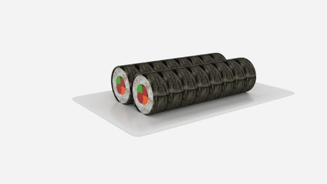 sushi roll slice Model 3D .c4d .max .obj .3ds .fbx .stl .blend 