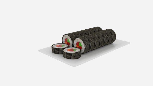 sushi roll sliced Modèle 3D .c4d .max .obj .3ds .fbx .stl .blend 