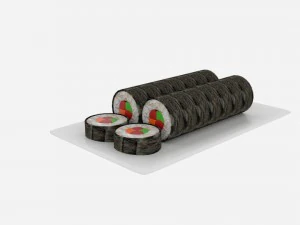 dilimlenmiş suşi rulosu 3D Model