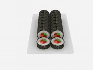 sushi roll sliced Modèle 3D