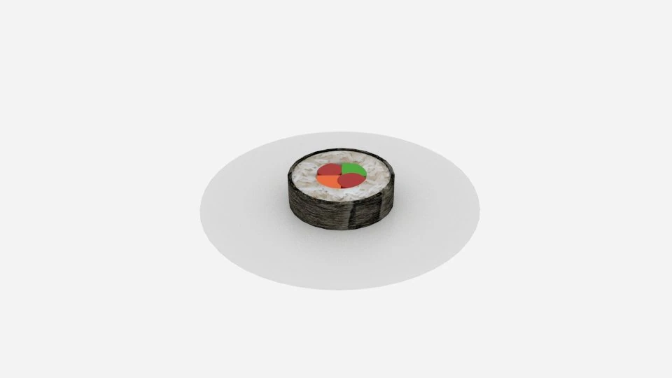 sushi roll 3D Model .c4d .max .obj .3ds .fbx .stl .blend 