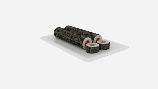 sushi long roll sliced 3D Model .c4d .max .obj .3ds .fbx .stl .blend 
