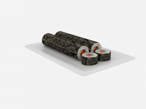 sushi long roll sliced 3D-Modell