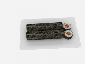 sushi long roll sliced 3D Model
