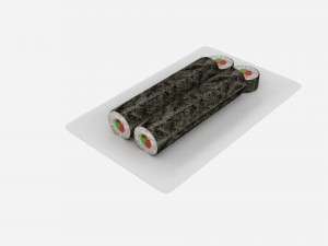 sushi long roll sliced 3D Model