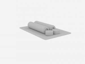 sushi long roll sliced 3D Model