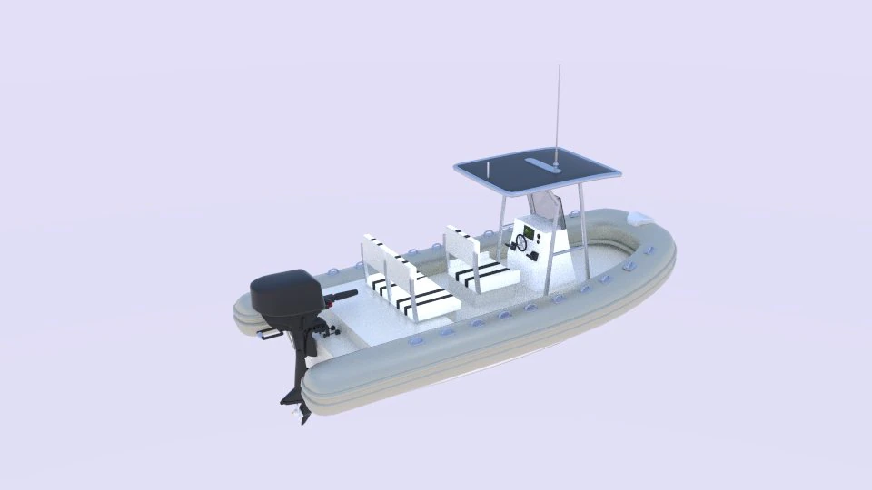 twin engine inflatable boat 3D Model .c4d .max .obj .3ds .fbx .stl .blend 
