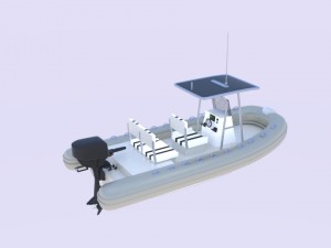 twin engine inflatable boat 3D Model