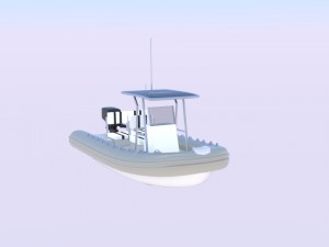 twin engine inflatable boat 3D Model