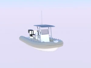 twin engine inflatable boat 3D Model