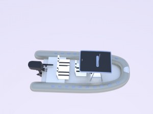 twin engine inflatable boat 3D Model