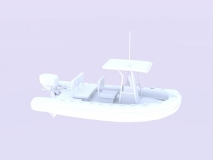 twin engine inflatable boat 3D Model