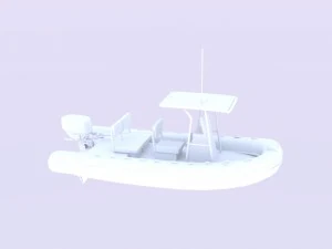 twin engine inflatable boat 3D Model