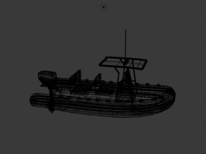 twin engine inflatable boat 3D Model