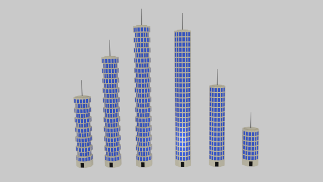 toon skyscrapers pack 1 3D 模型 .c4d .max .obj .3ds .fbx .stl .blend 