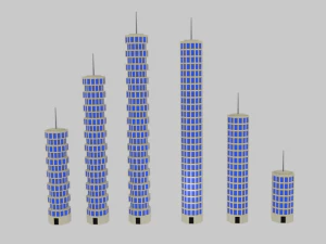 мультяшные небоскребы, пакет 1 3D Модель