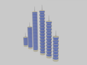 toon skyscrapers pack 1 3D 模型