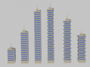 toon skyscrapers pack 2 3D Model